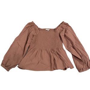 Madewell Lucie Smocked Peplum Top